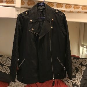 Oversized faux leather jacket
